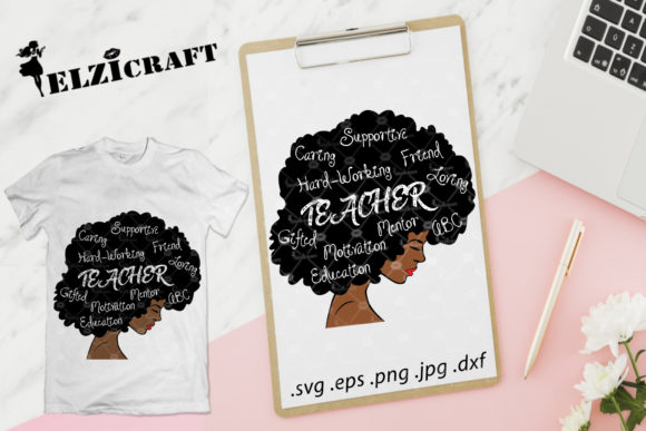 Afro Woman Teacher Life Graphic: A Versatile Design Asset for Content Creators
