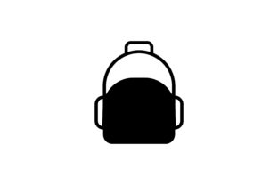 Black School Bag Icon Vector: A Versatile Graphic for Crafters and Handmade Businesses