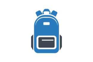 Blue School Bag Flat Vector Icon: A Versatile Graphic for Creative Projects