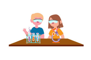 Chemistry Lab with Kids Wearing Safety Goggles: A Versatile Graphic Design Asset for School Amp Crafts