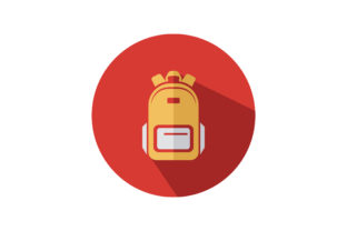Flat Vector School Bag Icon Review for Embroidery Projects