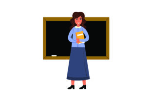 Illustration of Female Teacher SVG & PNG for Crafts and School Amp Designs