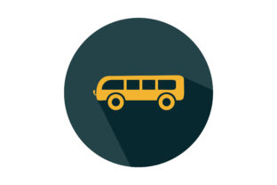 School Bus Flat Vector Icon: A Versatile Graphic Design Asset for Branding and Marketing