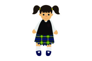 Toy Doll in School Uniform for Kids Crafts and Creative Branding